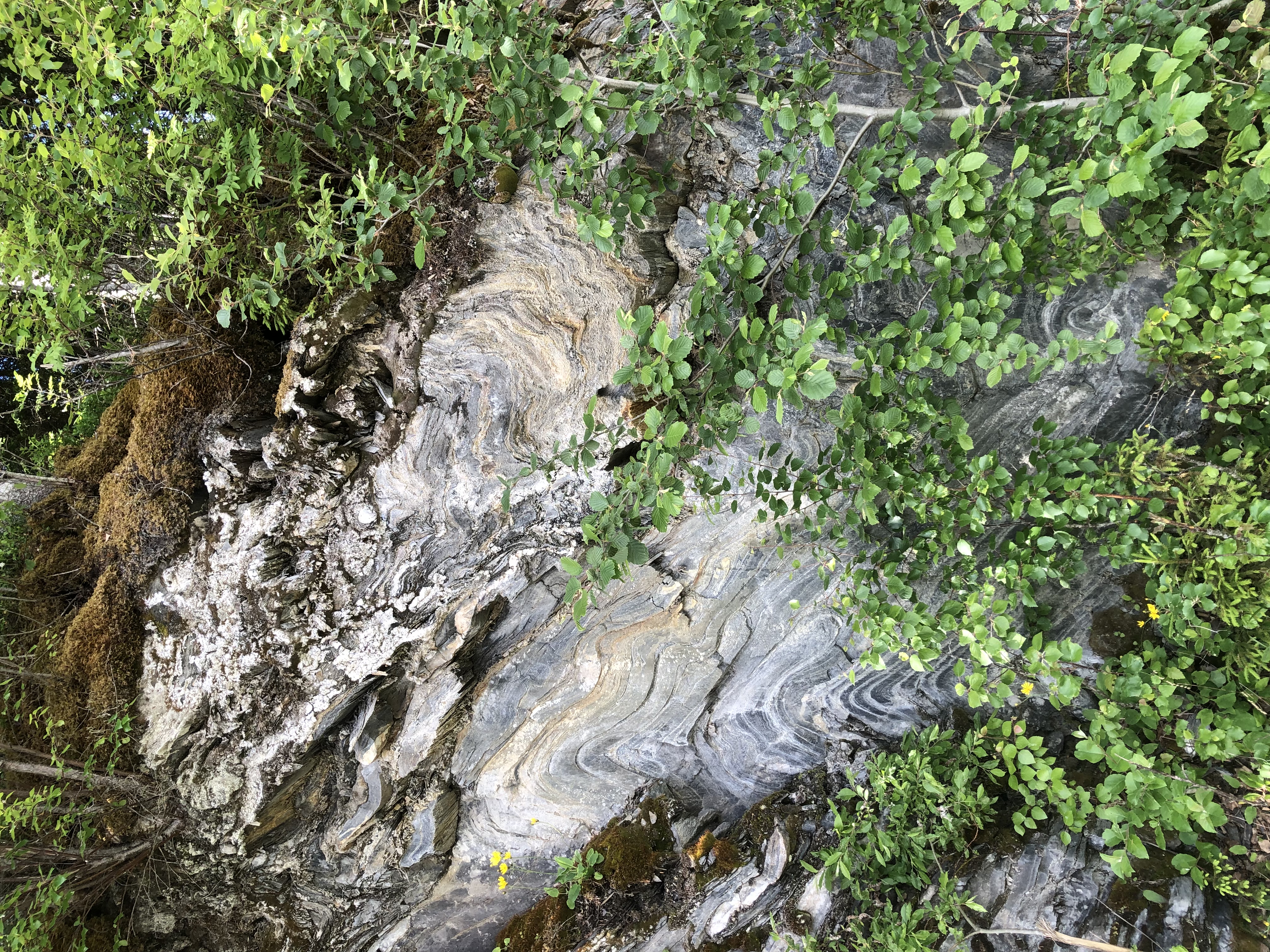 Geological formations at Byafossen